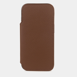 Чехол-книжка кожаная для iPhone 17 Pro, теленок цвета шоколад