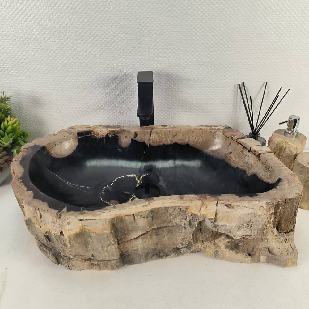 Каменная раковина из окаменелого дерева OD-04767 (63*42*16) 0181 из натурального камня