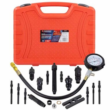 Тестер компрессии дизельного двигателя (имитатор свечи: М10х1.0х91мм, М10х1.0х119мм, М10х1.25х135мм, М10х1.0х83мм,М8х1.0х102мм,М10х1.0х113мм), в кейсе Forsage F-918G1