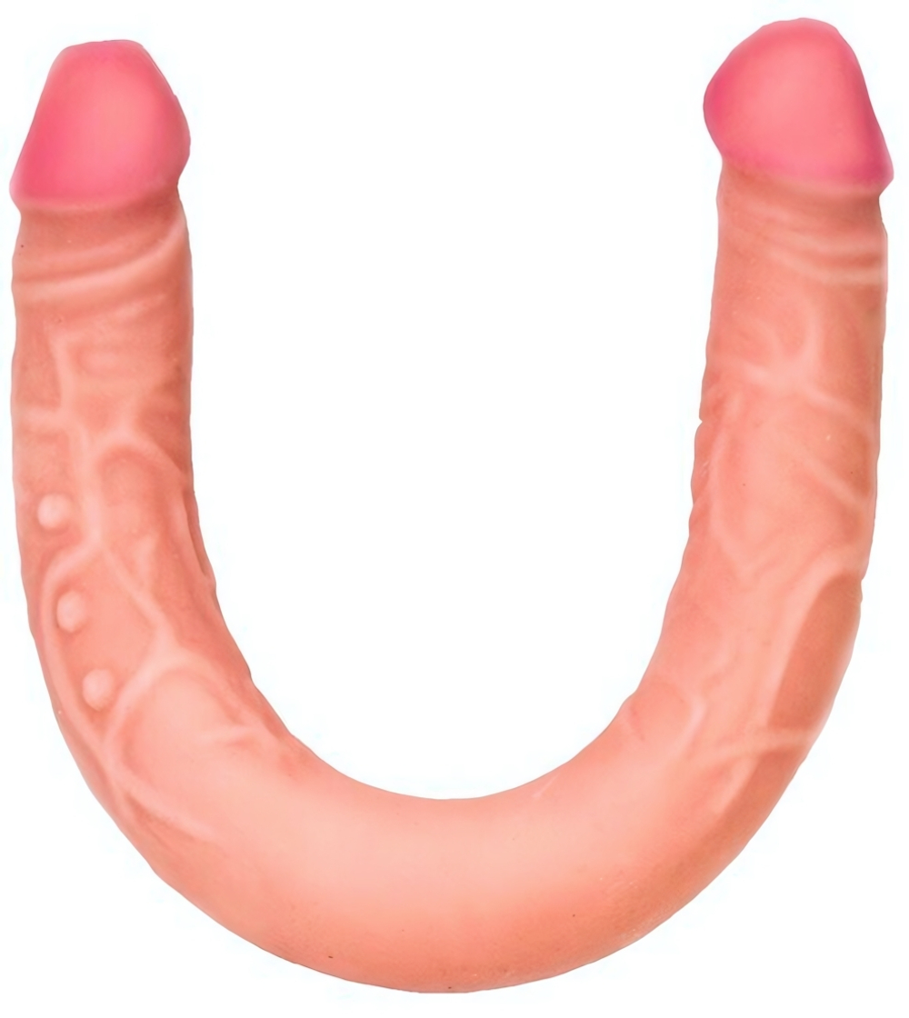 Сдвоенный реалистичный фаллос (47 см) (Цвет: телесный)