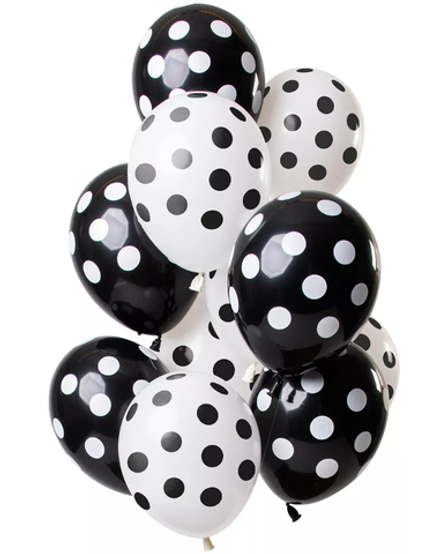 Шары "Черные и белые в горох"
