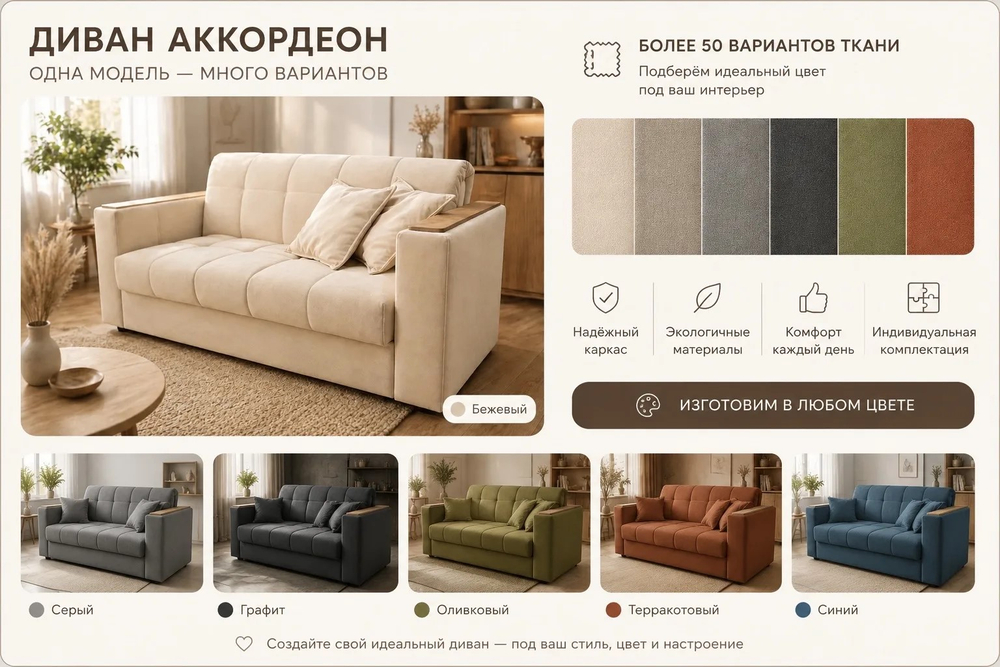 Диван-кровать Аккордеон