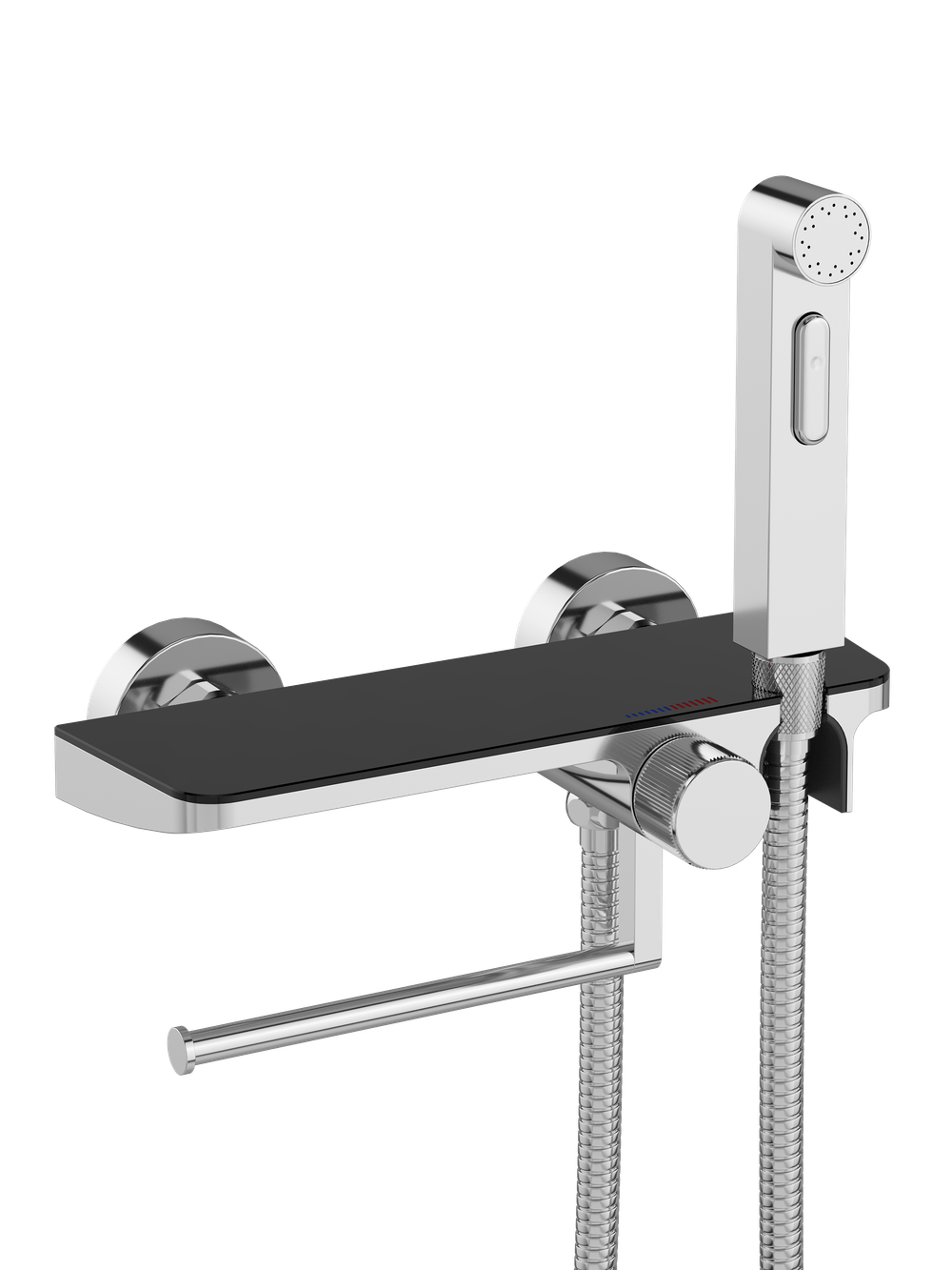 Гигиенический душ STWORKI Сортланд S10155CB со смесителем, хром, черный