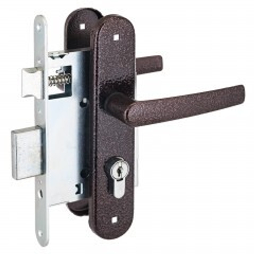 Замок врезной Птимаш ЗВ4-3.08 (ЗВ4-1.55) медь СТЯЖКИ м/о 55, с/руч  /8836