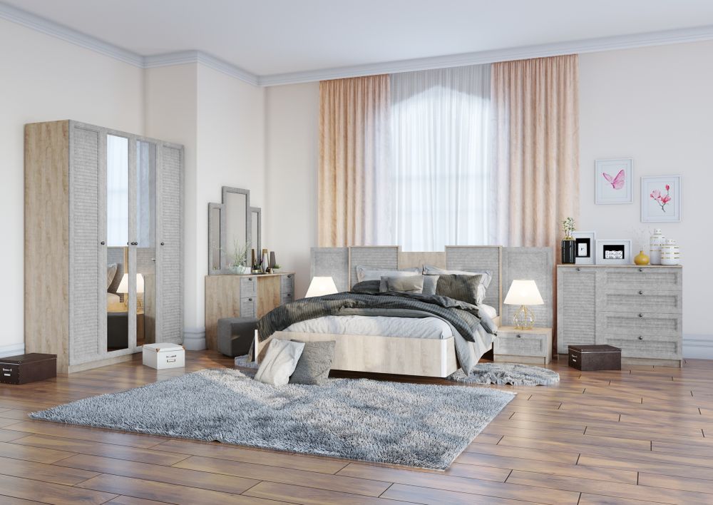 Кровать 1,6 "Филадельфия" без основания СФ-15 (дуб баррик/жалюзи серый), Велес