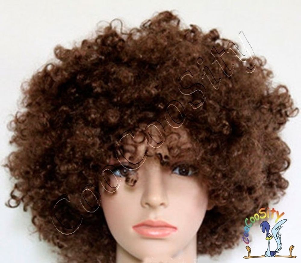 парик Афро кудри, коричневый, искусственный волос