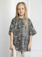 Футболка для девочки оверсайз, принт питон