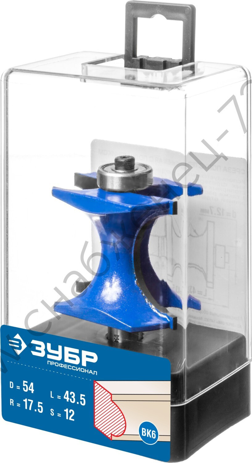 ЗУБР 54x51мм, радиус 12.7мм, фреза полустержневая с подшипником