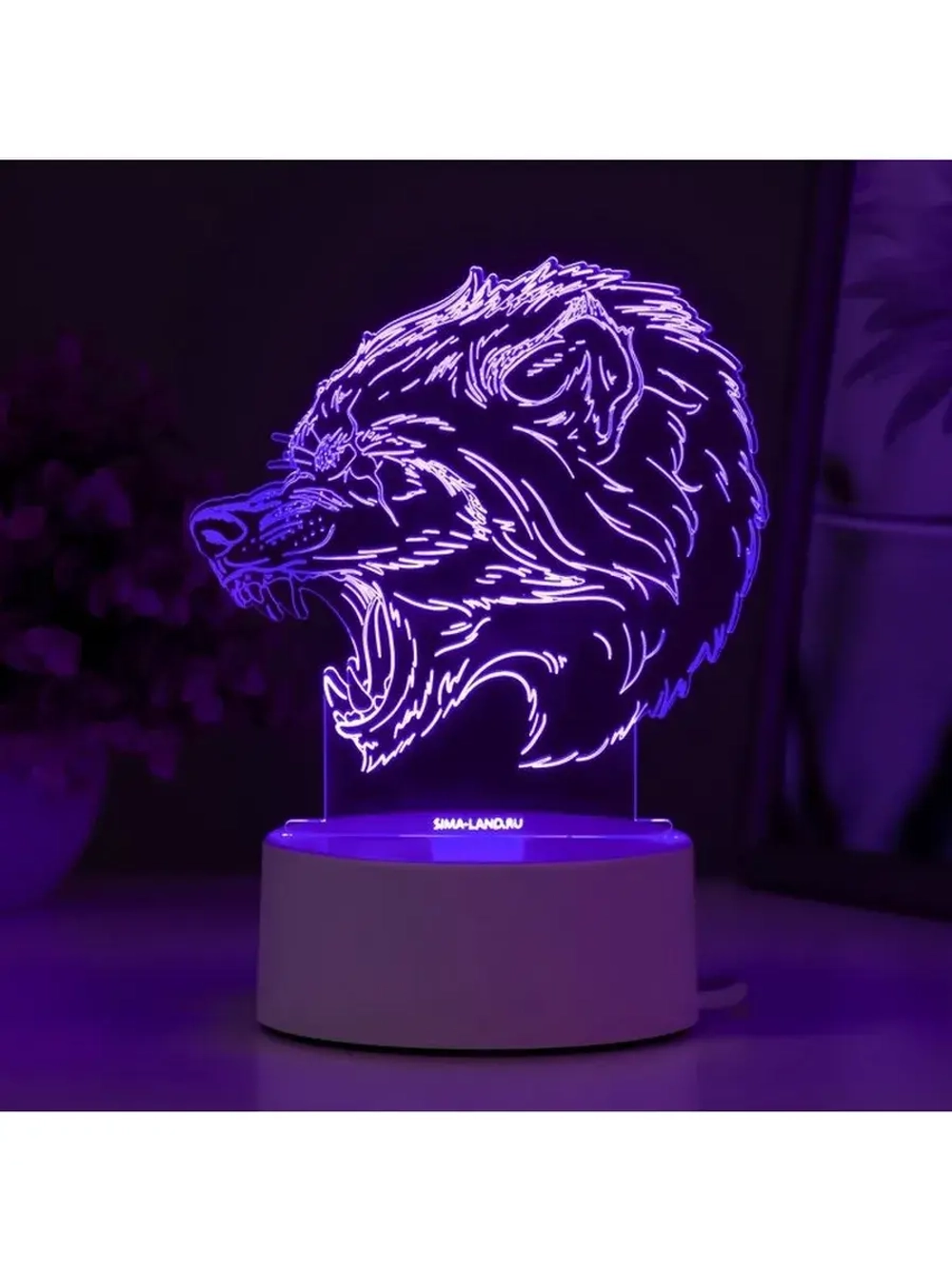 Светильник 3D ночник RISALUX «Оборотень», LED RGB, от сети,
