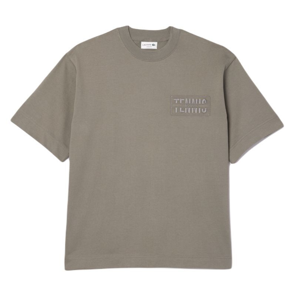 Теннисная футболка Lacoste Embroidered Loose Fit Cotton T-shirt - grey - Gray