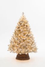 Заснеженная елка с гирляндой «Швейцарская» (Литая хвоя) от 1,8 м до 3 м