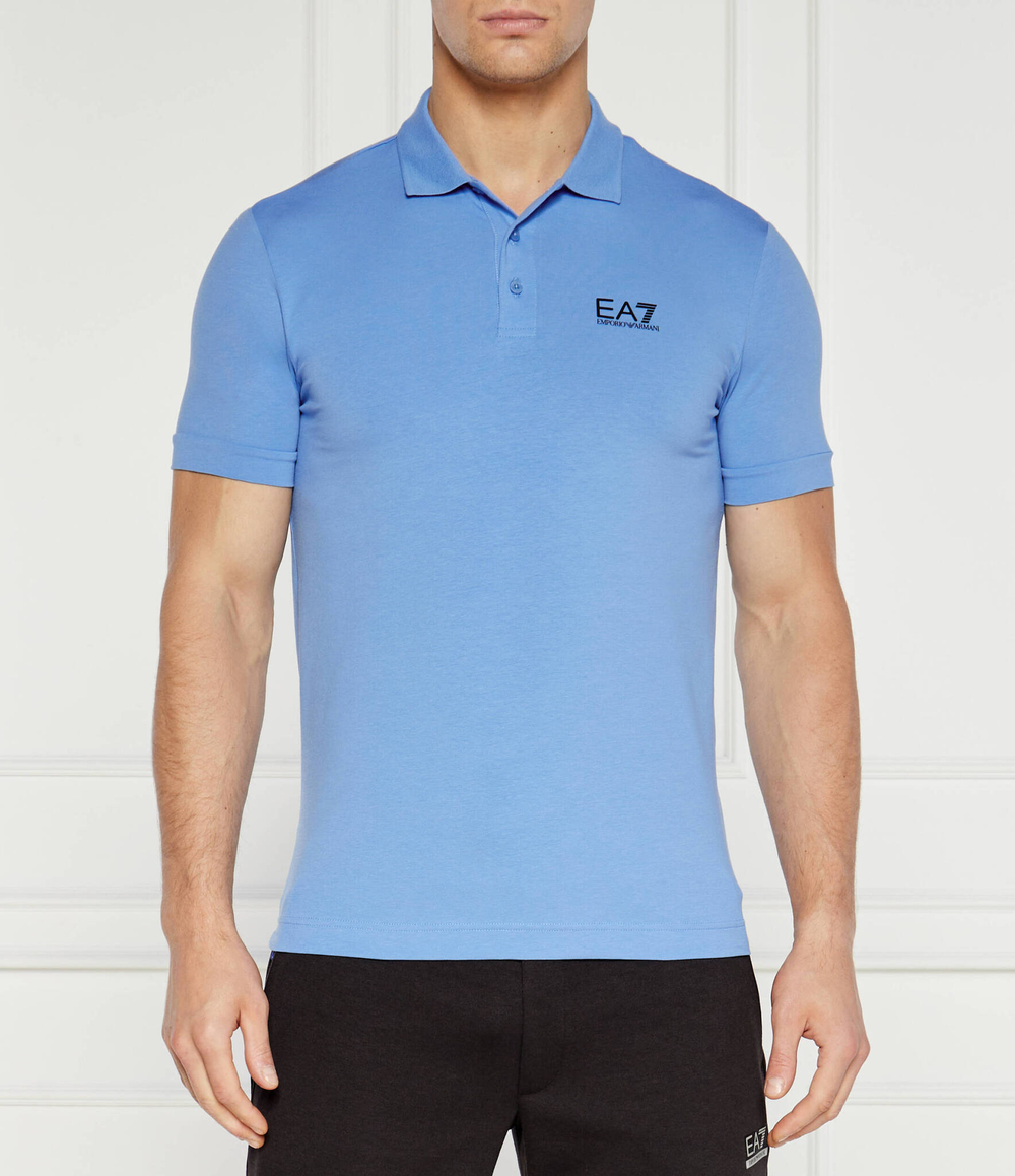 Поло EA7 - голубой(8NPF14 PJVQZ)