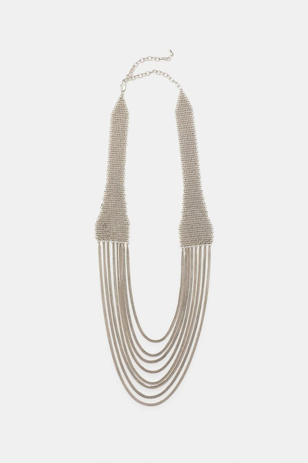 ZARA КОМБИНИРОВАННЫЙ РЕМЕНЬ ИЗ ЗВЕНЬЕВ И КОЛЕЦ, СЕРЕБРИСТЫЙ