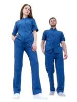 Рубашка медицинская женская на молнии Тезис TZ400, синий, 42