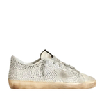 Женские Golden Goose Superstar in Aged White Nubuk with Swarovski Crystals