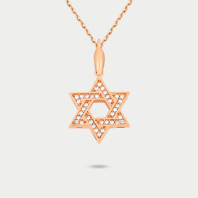 Подвеска мусульманская из розового золота 585 пробы с фианитами (арт. 75051)