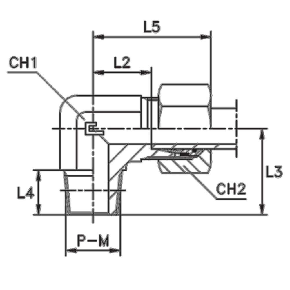 Штуцер FC90 DL08 NPT 3/8 (в сборе, B4)