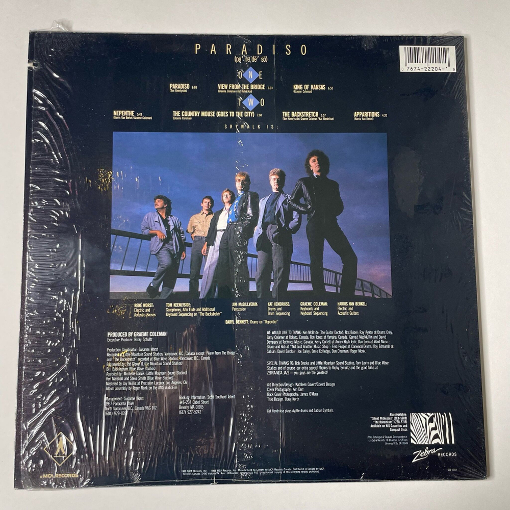 Винтажная виниловая пластинка LP Skywalk Paradiso (Canada 1988)