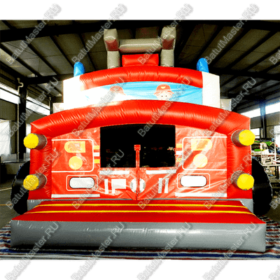 Коммерческий надувной батут "Пожарный автомобиль"