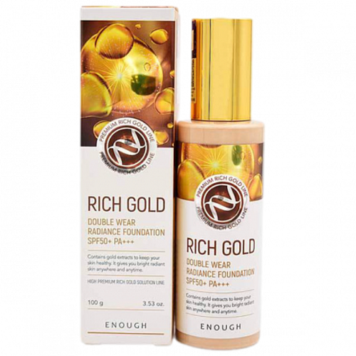 Enough Rich Gold Double Wear Radiance Foundation #23, 100ml - Тональная основа с золотом