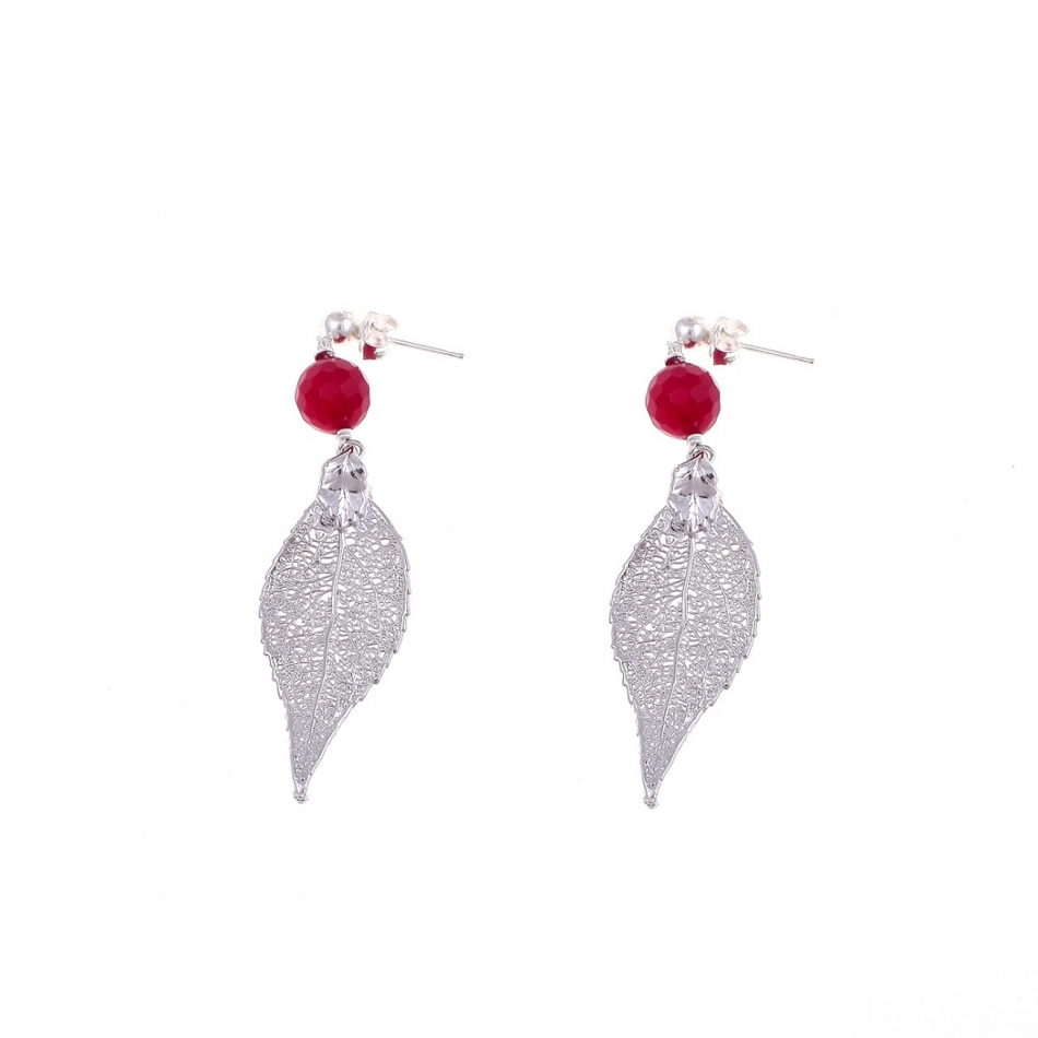 Серьги листья Ester Bijoux Амарант F714-S BW
