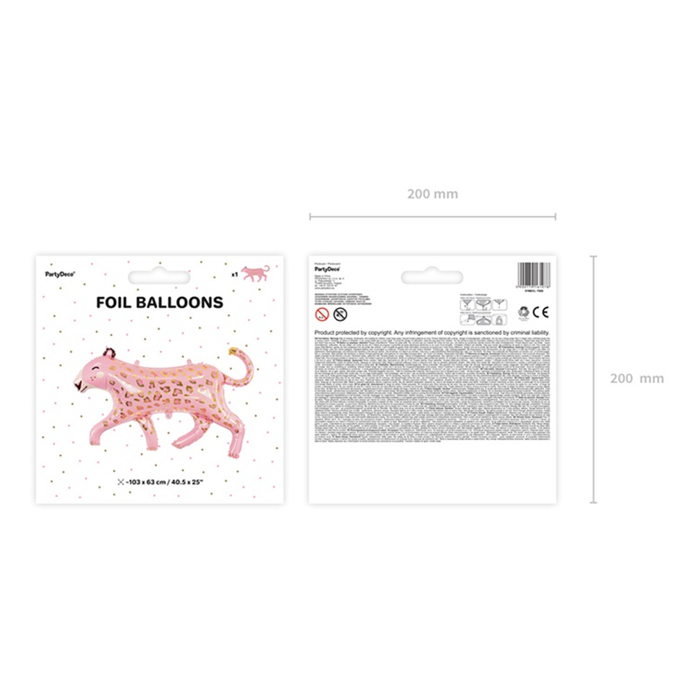 Шар (41"/104 см) Фигура, Леопард, Розовый