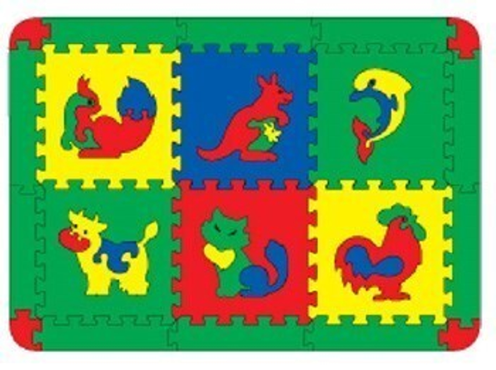 Коврик с животными 6 дет. 68х95