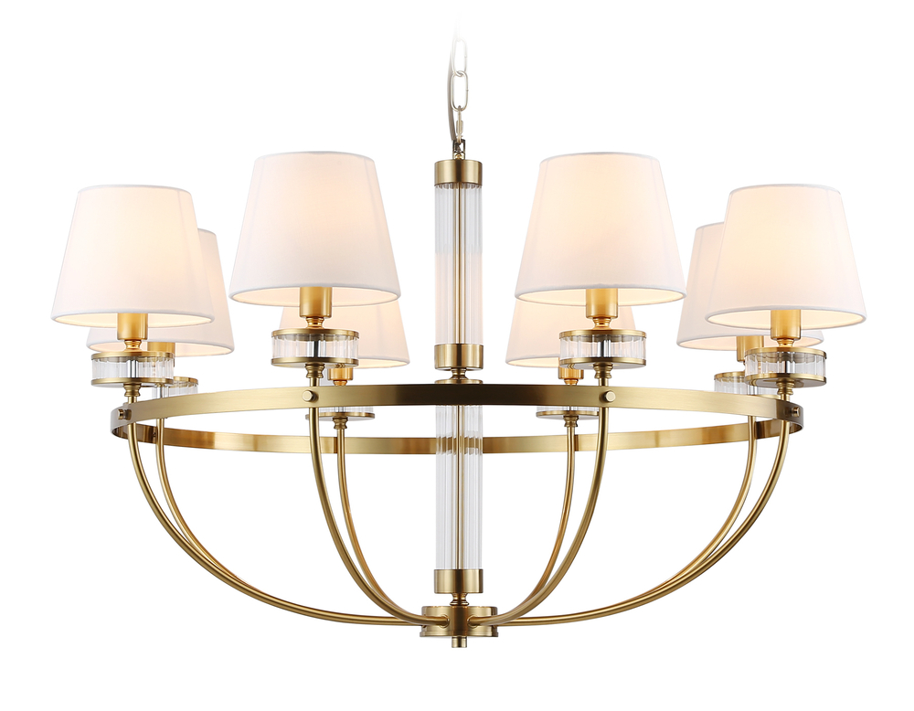 Светильник подвесной LH71253/8 BS/WH латунь/белый E14/8 max 40W D870*990