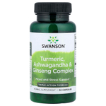 Swanson, Куркума, комплекс ашваганды и женьшеня, 60 капсул