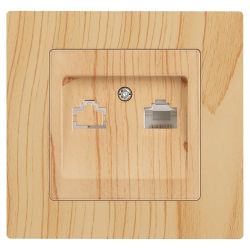 Розетка Intro Accent 6-303-11 информационная RJ45 IP20 СУ сосна
