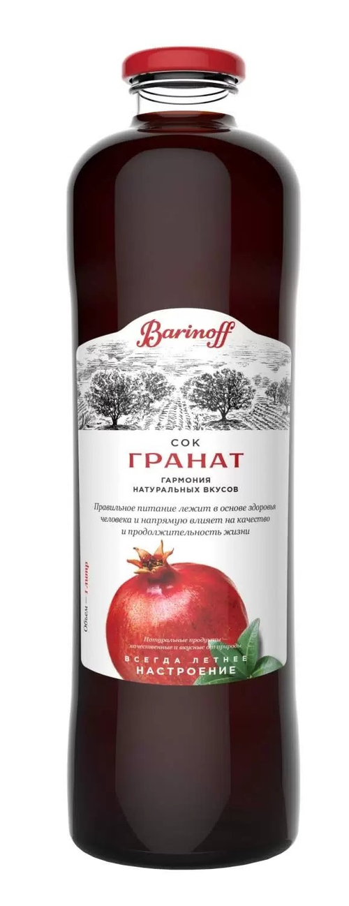 Баринофф Сок Грантовый Восстановленнный с Сахаром 1л