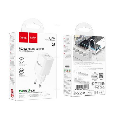 Зарядное устройство Hoco C149A PD30W+QC3.0 (white)