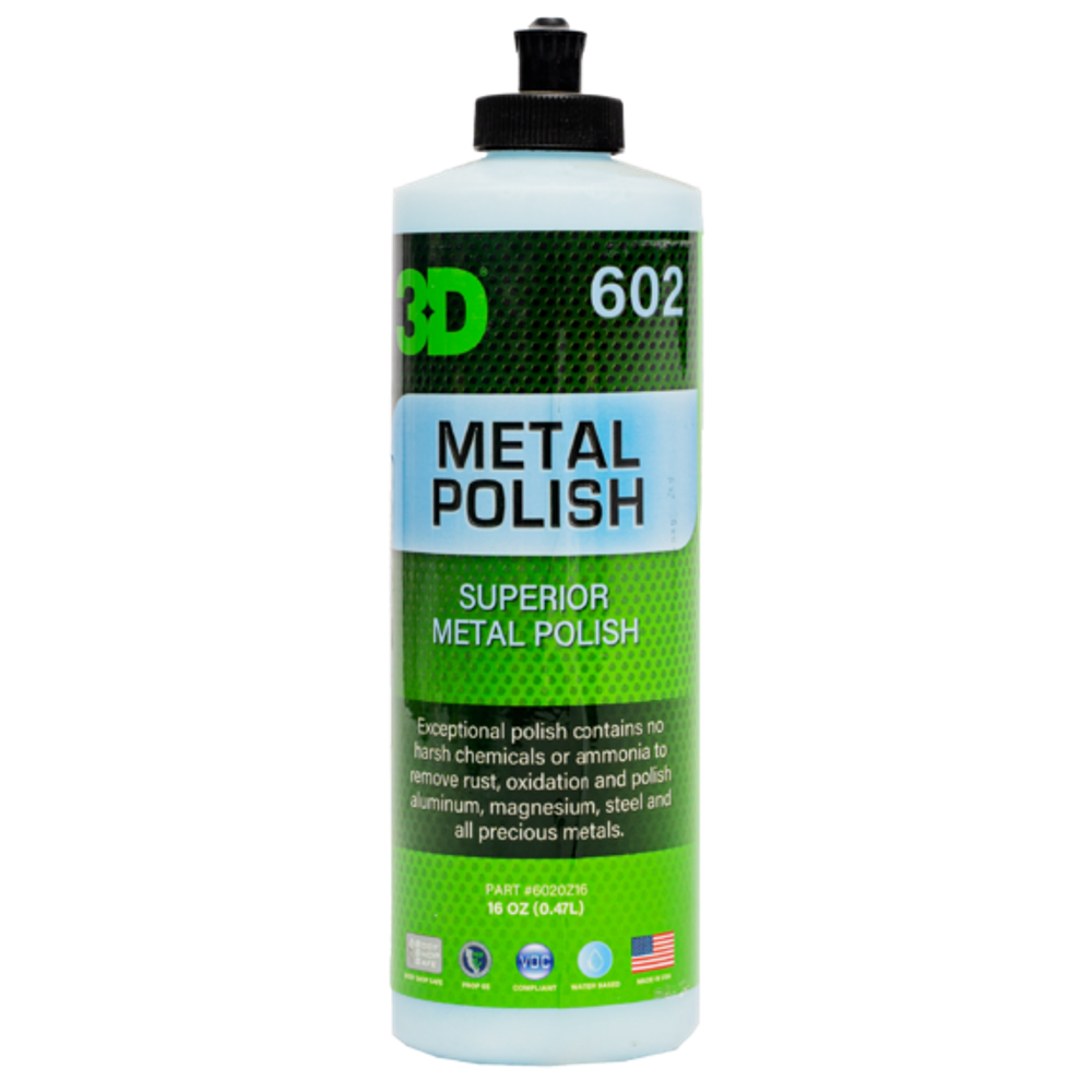 3D Полироль для металла Полировальная паста Metal Polish w/Cap 16 Oz VOC Compliant 0,48л , 602OZ16