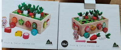 Развивающая игрушка деревянная Каталка-сортер, коробка C-41823