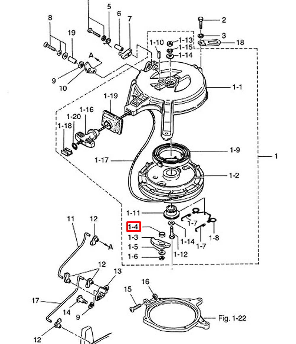 Втулка ручного стартера медная Tohatsu 9.9-30, M40C/Mercury 9.9-30 (8537432)  (PREMARINE)