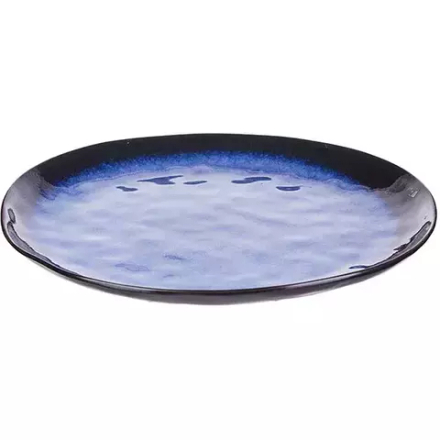 Блюдо круглое керамика D=33см синий,черный