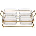 Менажница 4 секции на подставке 270 мл 10,5*10,5*5,5см