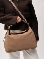 Замшевая сумка Andrea DBR 31374 серо-коричневый