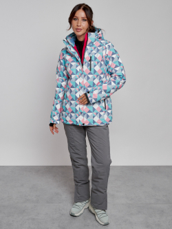 Горнолыжный костюм женский зимний серого цвета 022302Sr