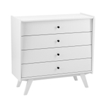 Комод «Винтаж» четыре ящика белый лак