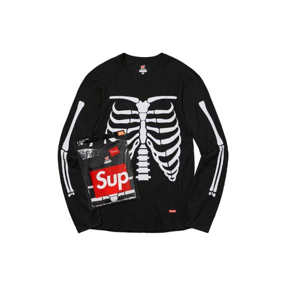 Supreme Week 15 x Hanes x Bones Thermal Crew （1 Pack） Logo T