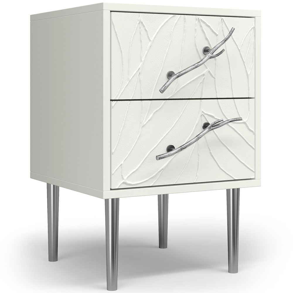 Тумба Арт Колор leaves Стайл Сильвер Белый опал