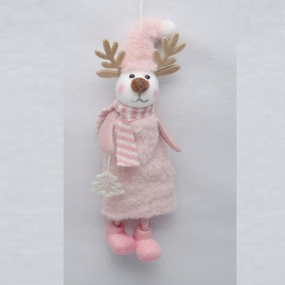 Подвеска "Олененок - Милые ботиночки" 27 см, Розовый (Серпантин)