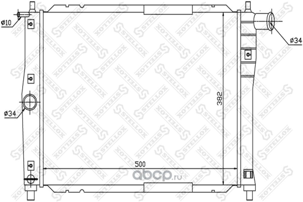 Радиатор основ. алюм. Chevrolet Lanos (97--) 1.5/1.6 MT без конд. (STELLOX)