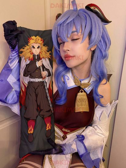 Мини дакимакура Кеджуро Ренгоку из Клинок, рассекающий демонов арт. M0782, 60х20 см