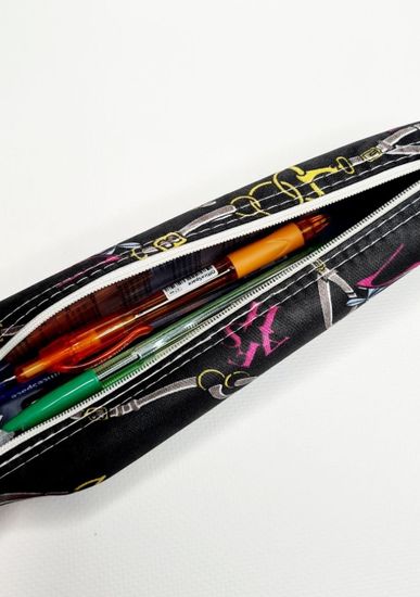 Школьный пенал с 2 отделениями, сиреневый, 11 предметов