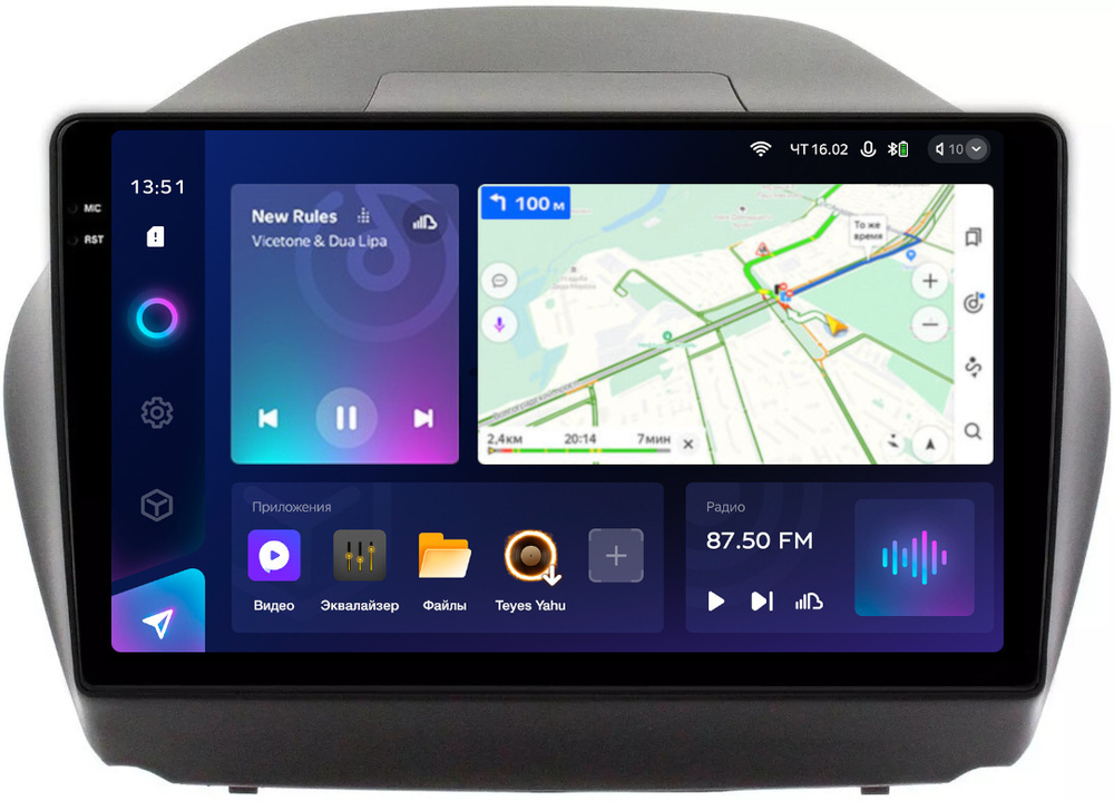 Магнитола для Hyundai iХ35, Tucson 2 2009-2015 (без штатного усилителя) - Teyes CC3-2K монитор 10.36" 2K QLED на Android 10, ТОП процессор, CarPlay, 4G SIM-слот