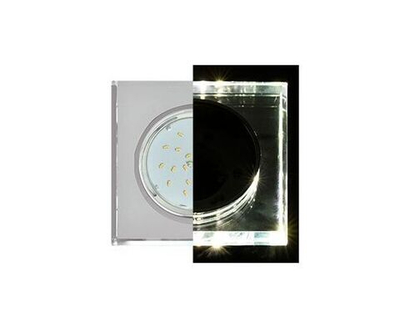 Ecola GX53 H4 LD5311 Св-к Стекло Квадрат скош.край подсв. 4K Хром-Сереб.блеск 38x120 SS53SNECH