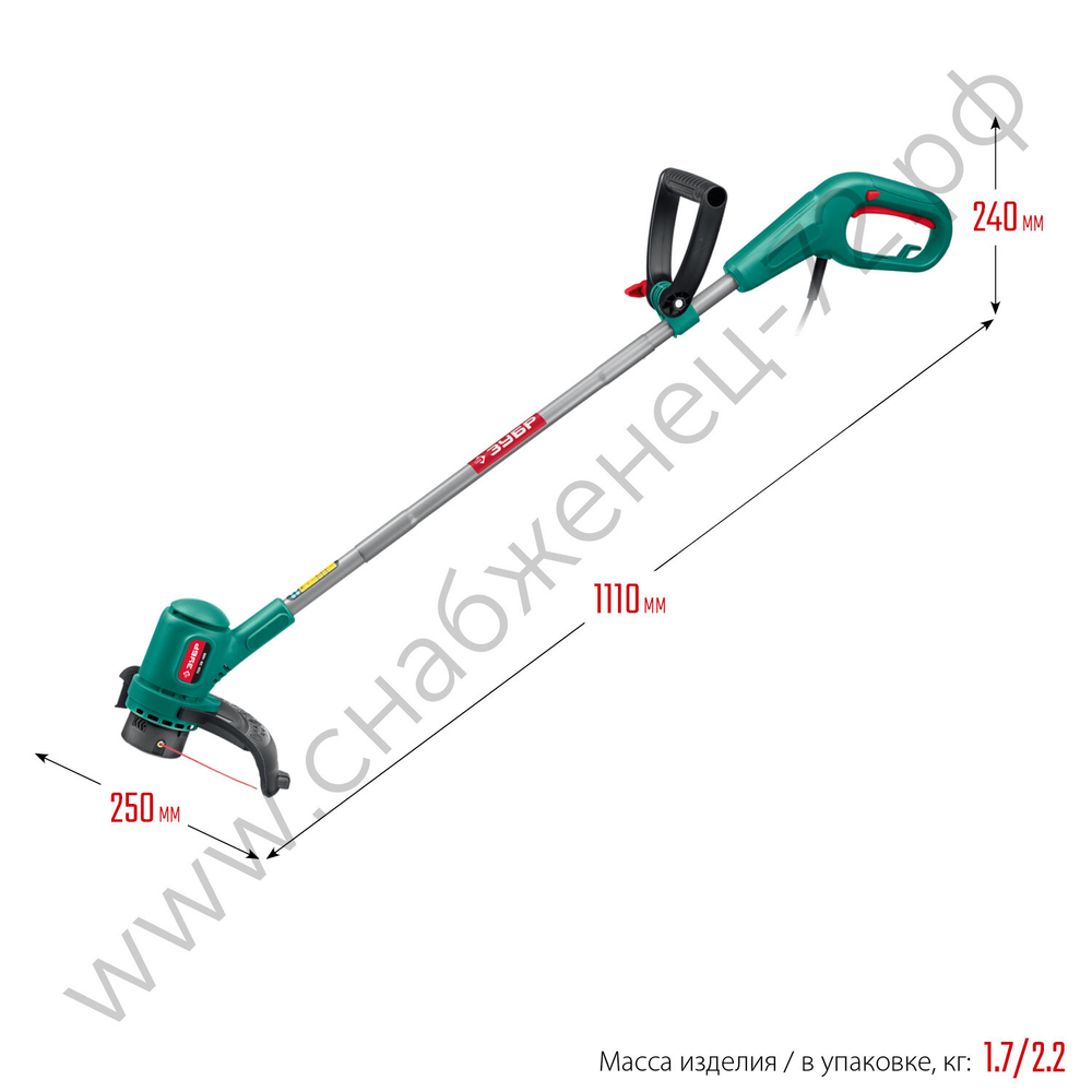 ЗУБР 400 Вт, ш/с 26 см, сетевой триммер (ТСН-26-400)