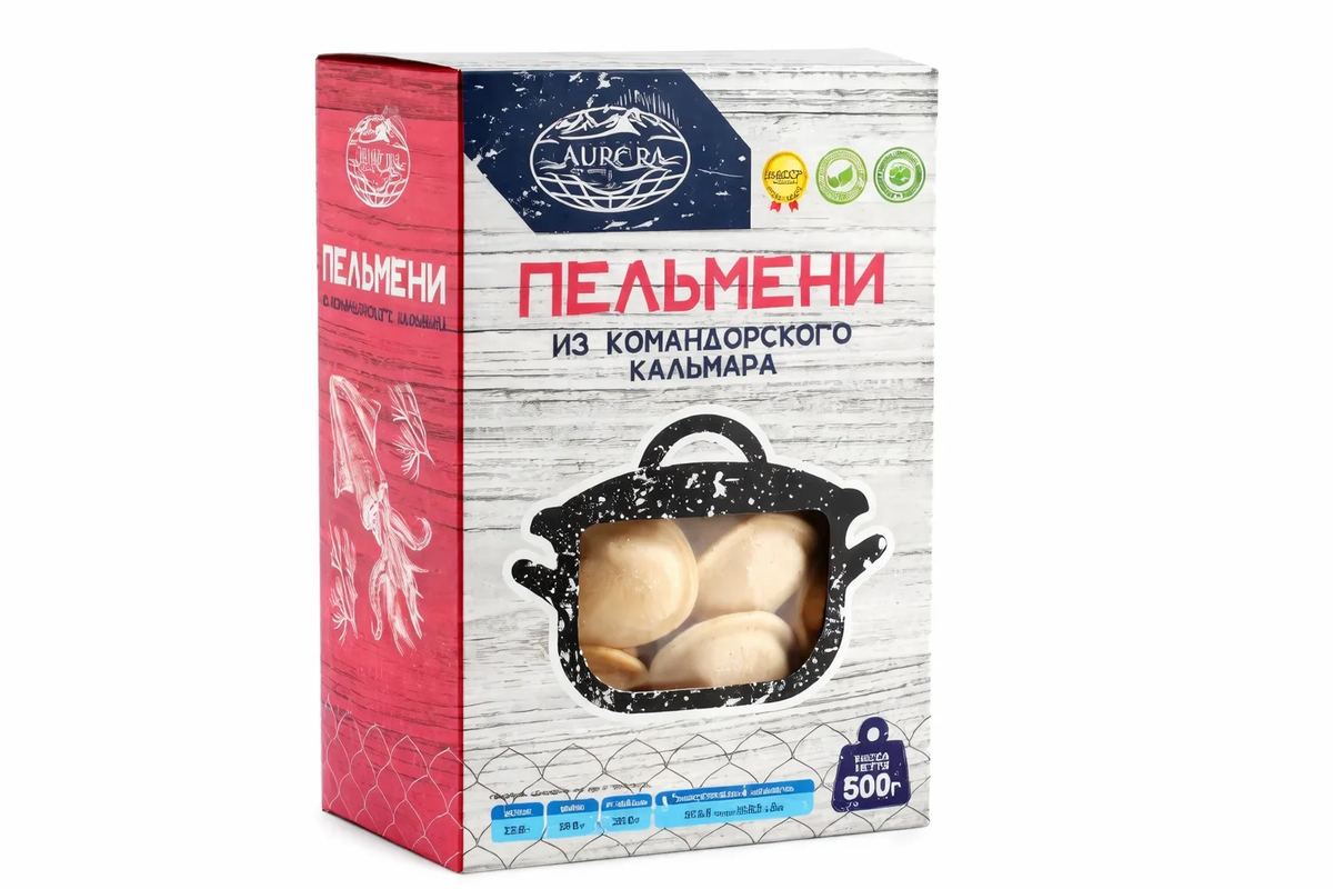 Пельмени из Командорского кальмара, 500г